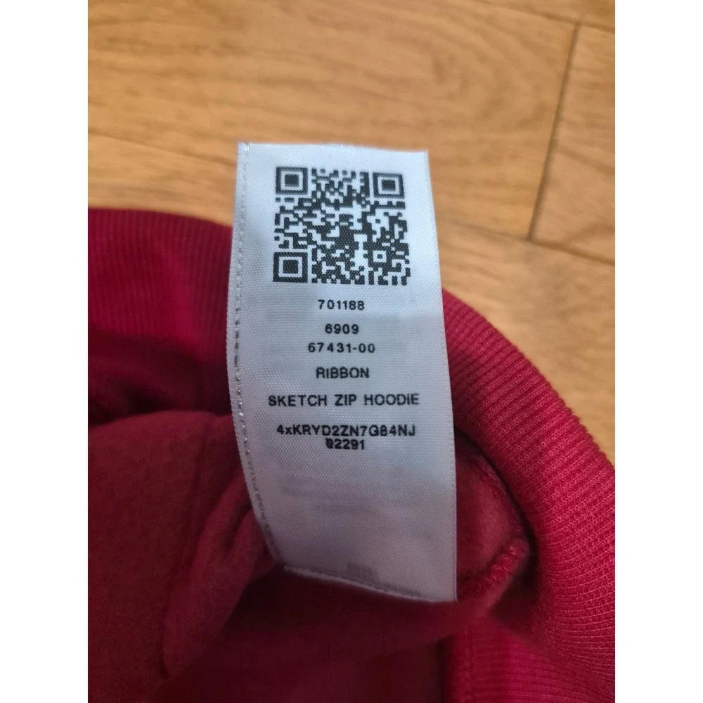 True Religion Mens Zip Up Hoodie Red Graphic Back Logo Sweatshirt Large New